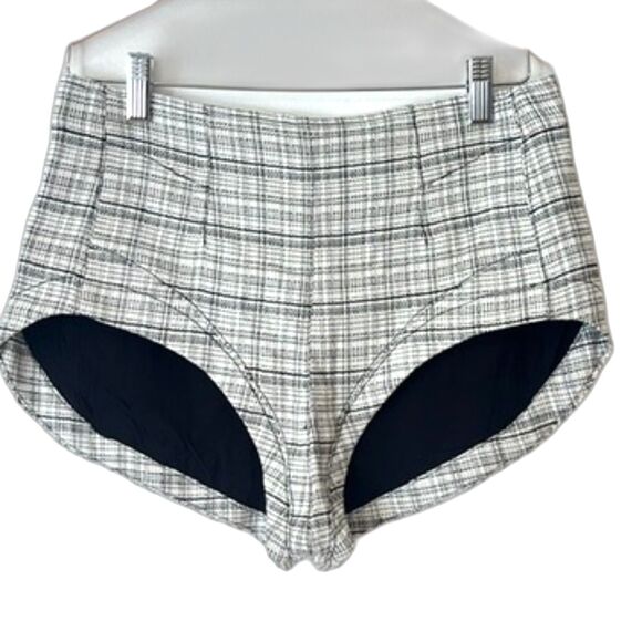 Free People Keep It Brief Menswear Micro Shorts Hot Pants Black White Tweed 6 - Picture 3 of 9